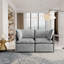 Ensemble de canapé modulaire 2 pièces, fauteuil d'angle double avec structure en fer léger et housse-132393250
