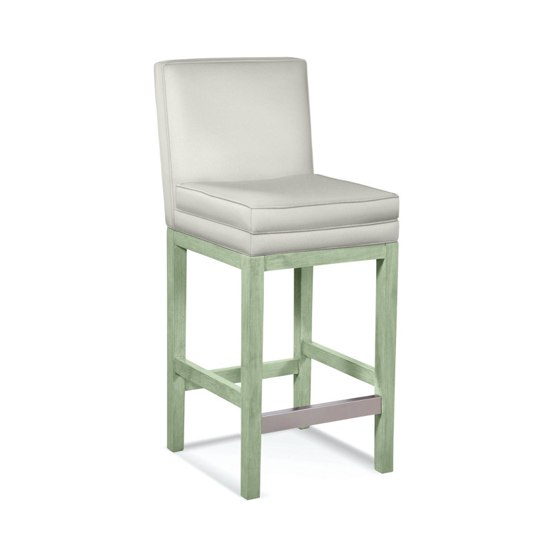 Upholstered Stool, Gray Sugar Performance; 0863-84, Celery Finish