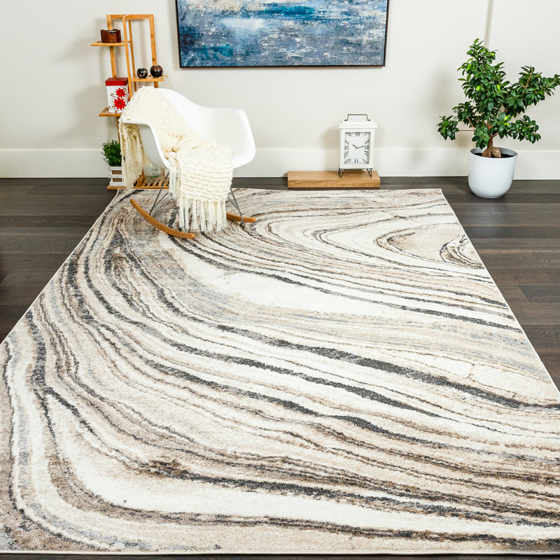Tapis marbre Coyner 6 pi 7 po x 9 pi 6 po