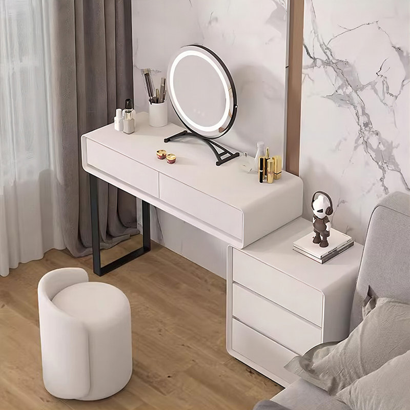 Makeup Vanity with Light mirror,5 drawers,1 chair