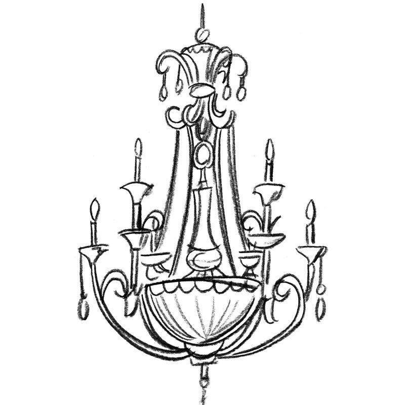Lustre graphique III, H 12 po x l 8 po