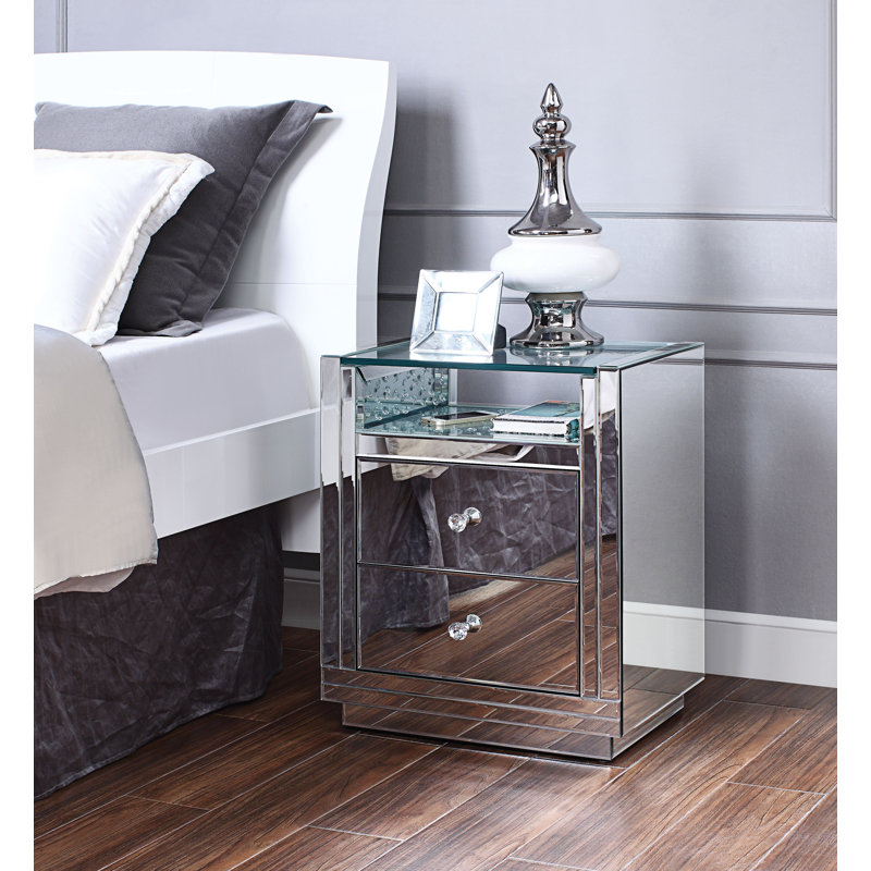 Airabelle 2 - Drawer Mirrored Nightstand