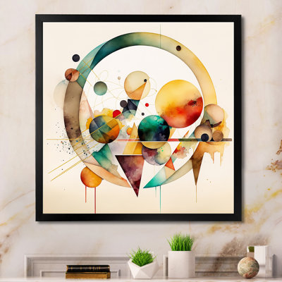 Art géométrique multicolore aquarelle IV - peinture sur toile