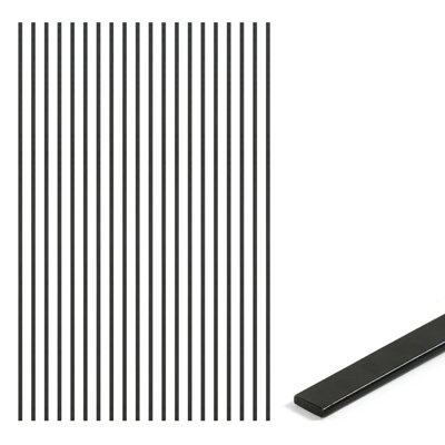 5 FT Black Galvanized Tension Bar, 60 Inch Flat Bar for 5' Chain Link Fence Parts, Hardware for Chain Link Fencing System, Pack of 20