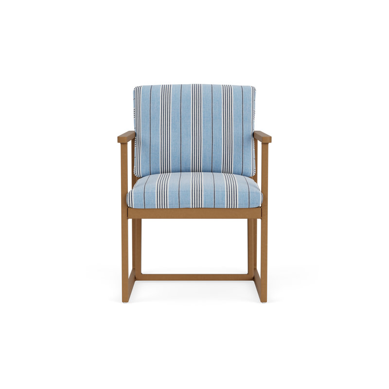 Summit Outdoor Dining Armchair, Ebony, Hansen Sky, Hickory