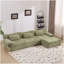 Combinaison modulaire, forme de joint en bambou, fauteuil, très grande compression et assise profonde en chenille 3 + 1 places (avec 3 coussins)-358227366
