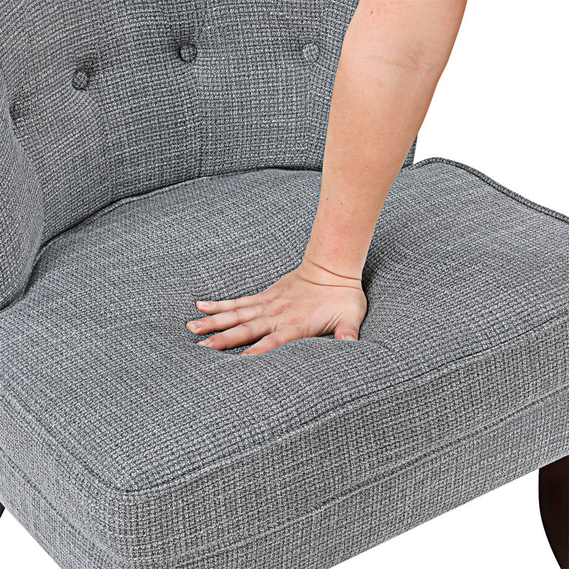 Fauteuil d'appoint capitonné, Gris foncé