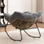 Chaise d'appoint berçante rembourrée Chenille-1979175383