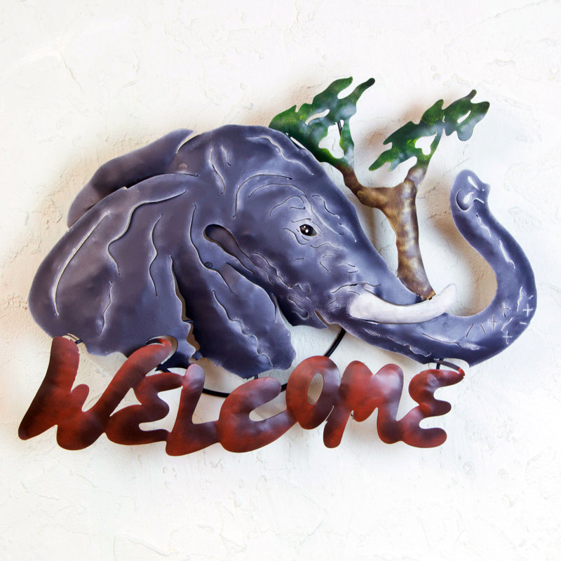 Plaque de jardin Kagan «Jumbo Elephant Welcome»