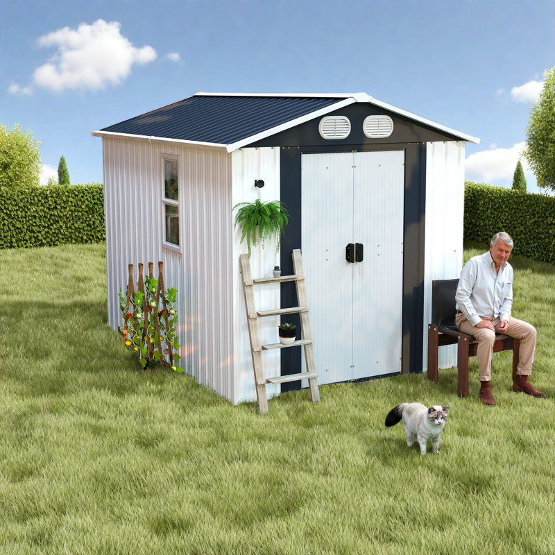 Spacious Metal Sheds 8x6 Ft, Modern Lockable Storage For Backyard Patio