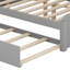 Lit simple superposé au dessus d'un lit double avec lit gigogne et escalier de rangement USB, lit escamotable, barrière de sécurité et tablettes de rangement-1115139288
