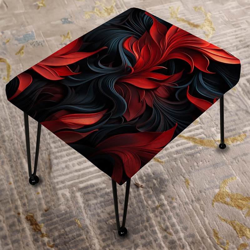 Noir Illusions Moody Patterns - Repose-pieds rectangulaire damassé