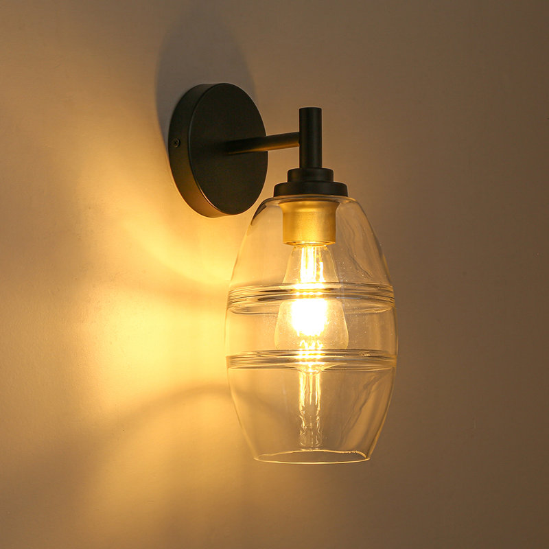 1 Light Glass Shade Wall Sconce