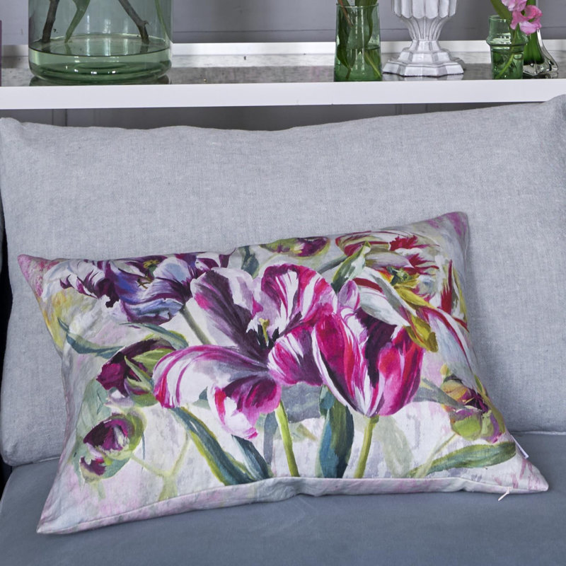 Tulipa Stellata Fuchsia Decorative Pillow