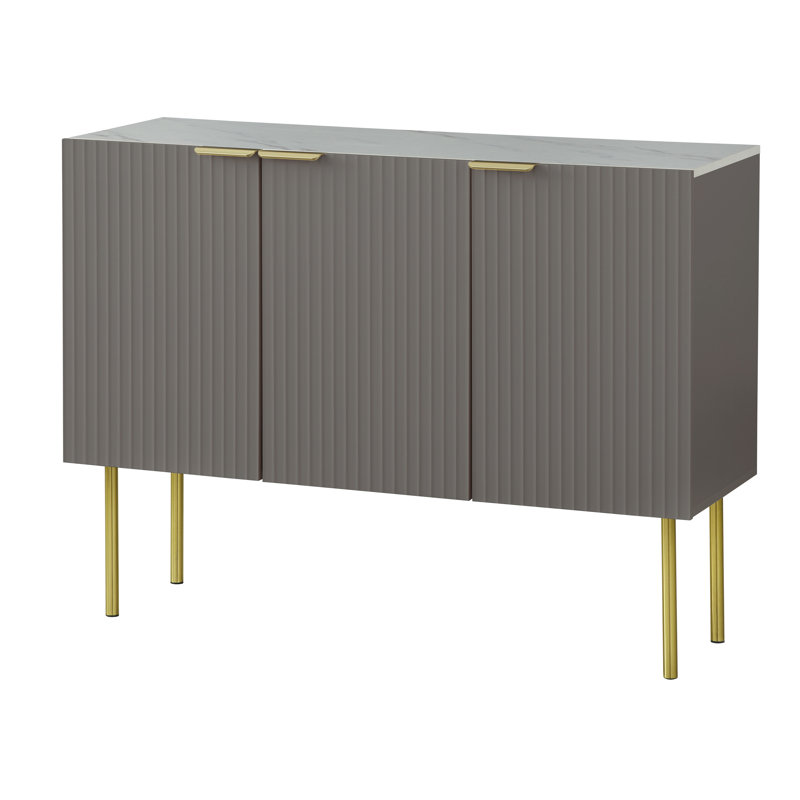 Santillanes 47.25'' Sideboard, Taupe/White Faux Marble