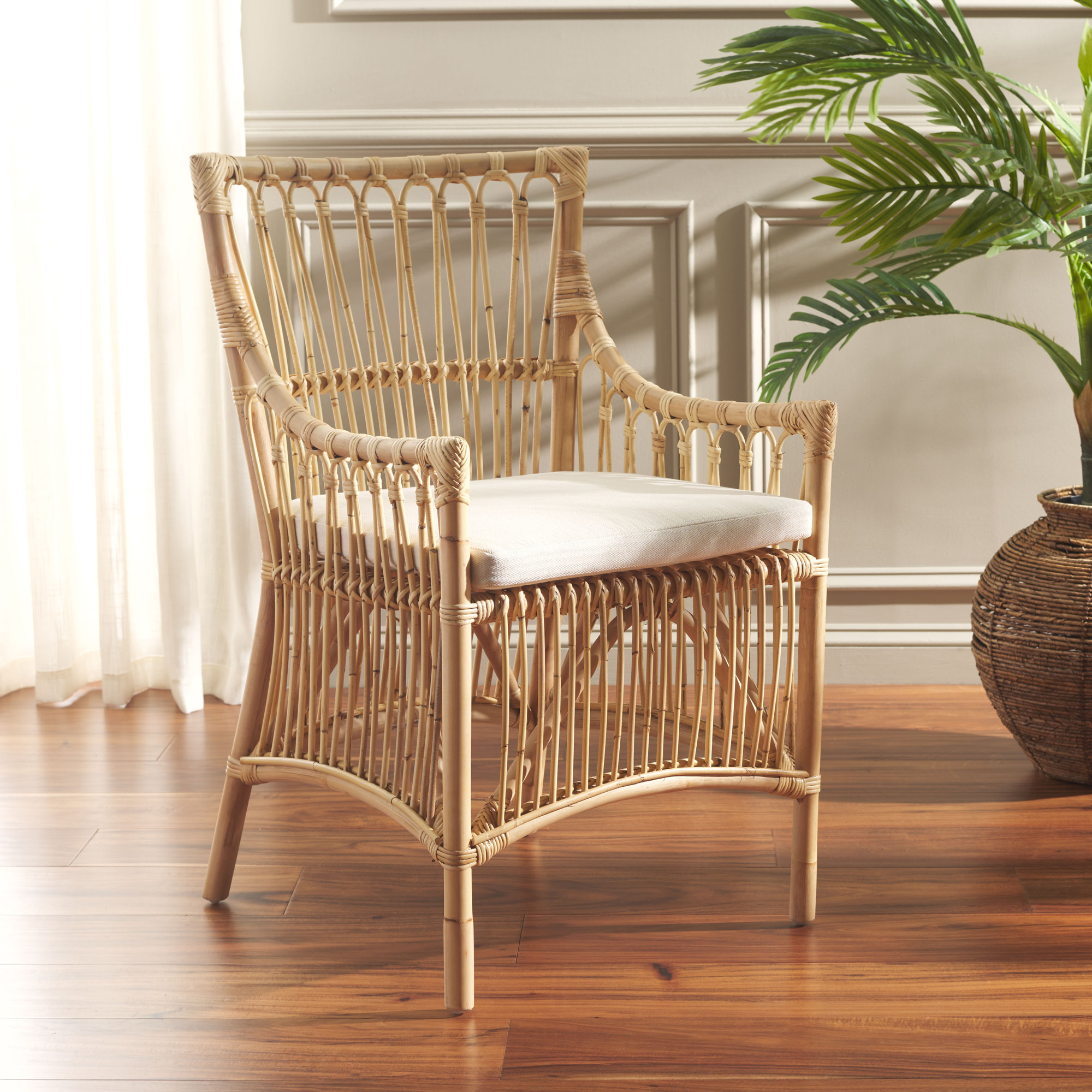 Bree Dining Chair with Cushion, Natural