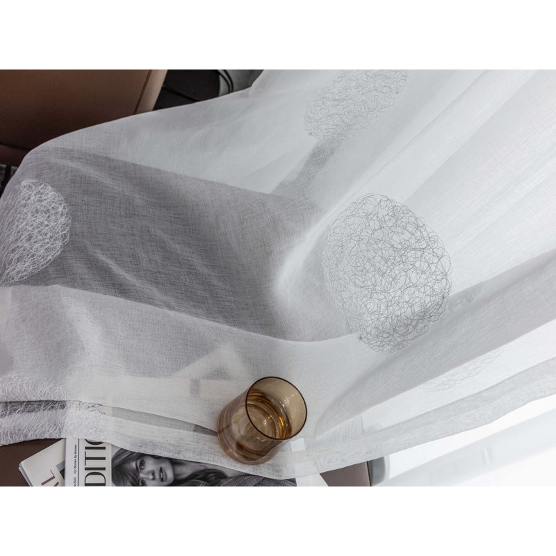 Panneau de rideau simple diaphane avec passe-tringle Moon, l 80 po x L 98 po