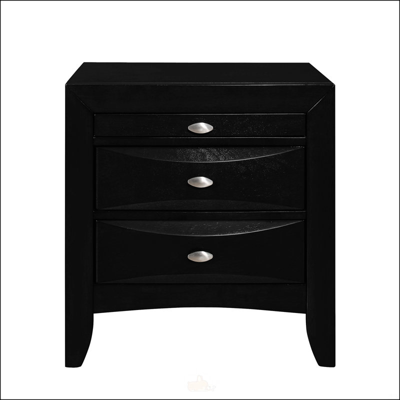 Table de chevet Lucille avec tiroirs spacieux et lignes épurées, parfaite pour les chambres à coucher modernes et le rangement efficace.