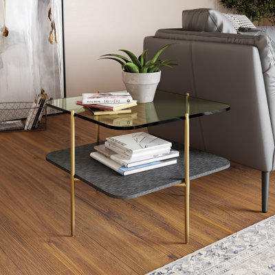 Soomin Glass Top End Table