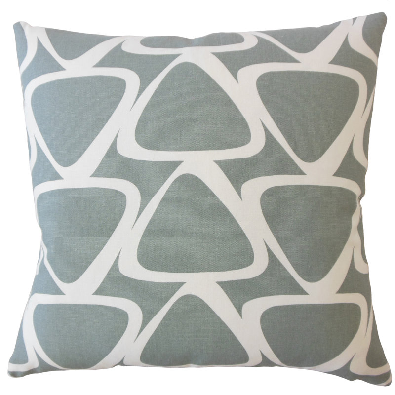 Coussin en duvet 100% coton Abalene, 20 po x 20 po, Gris
