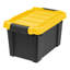 IRIS 20 Qt./5 Gal. Sac de rangement robuste et empilable noir avec couvercle jaune