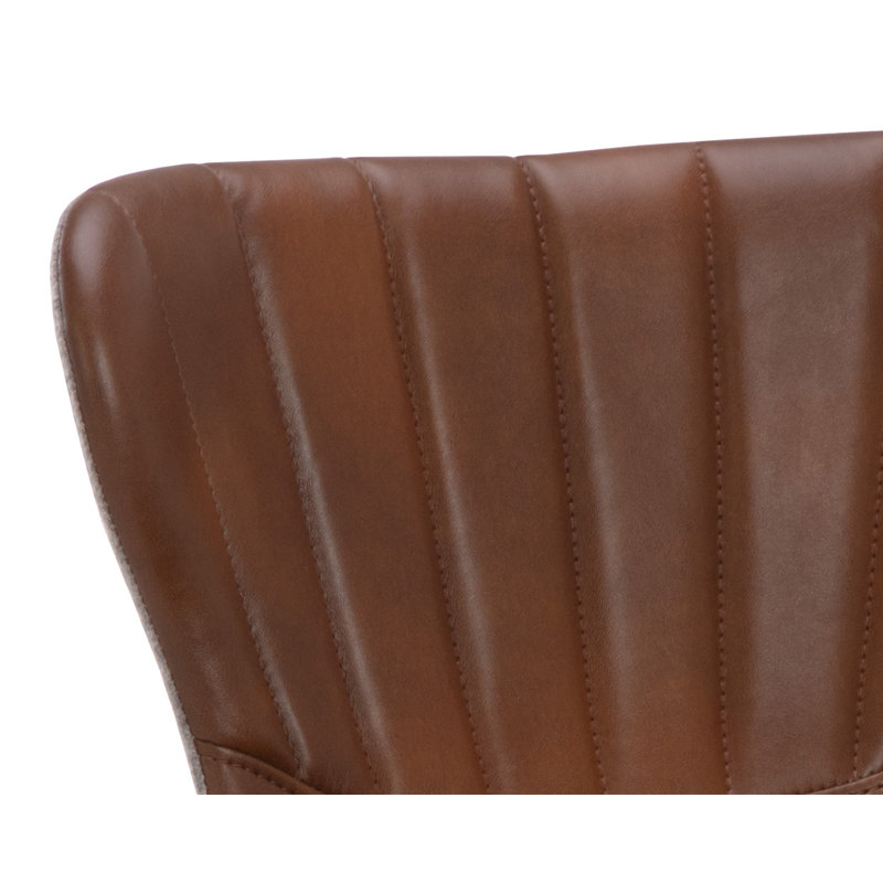 Arabella Upholstered Bar Stool, Brown, Bar Stool (30" Seat Height)
