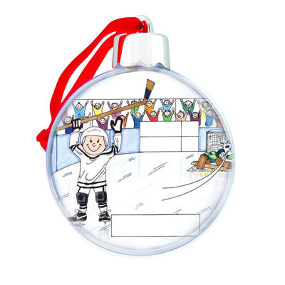 Joueur de hockey personnalisé - ornement en forme d'ampoule de Noël mâle