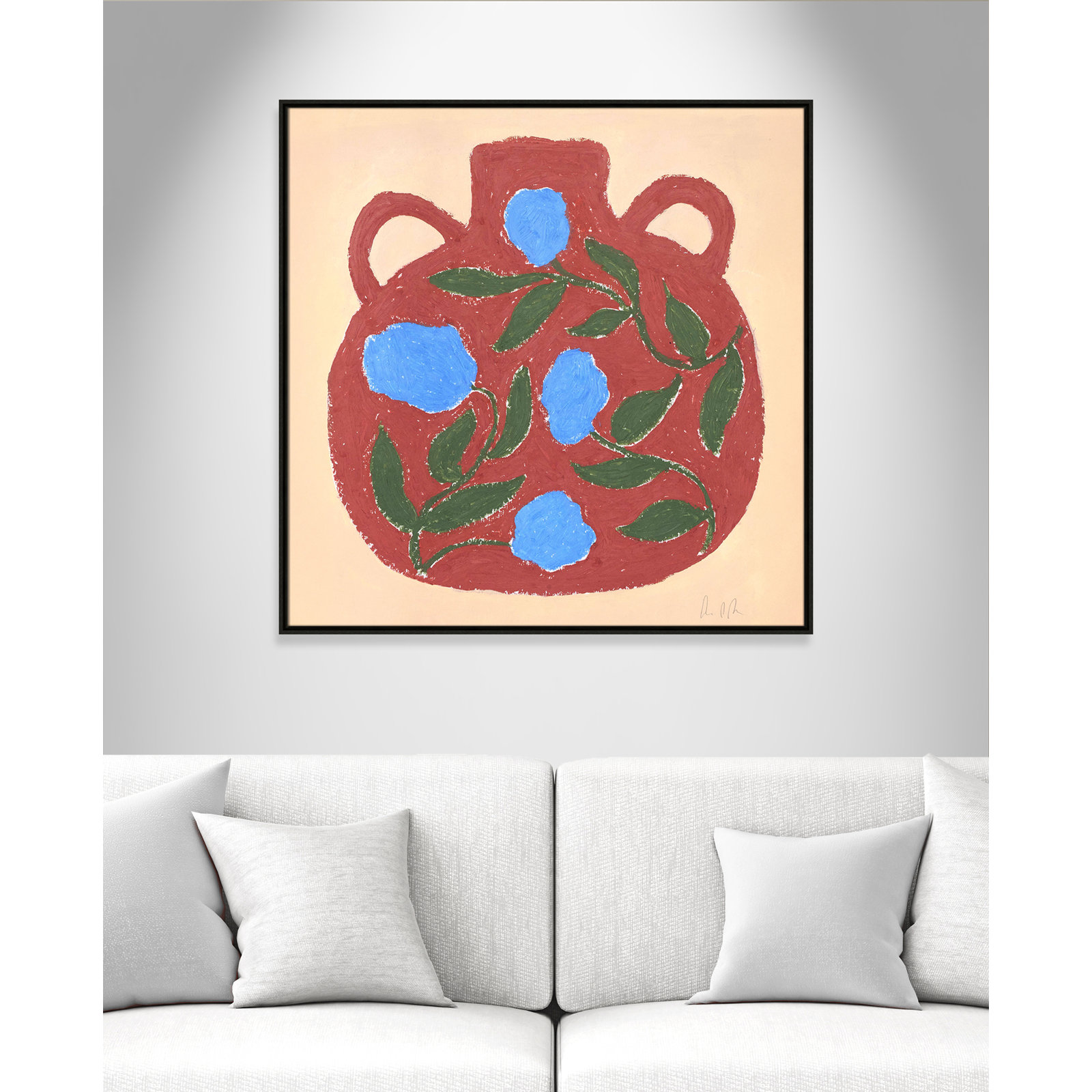 Vase No. 04 Print by Camilla Bergqvist, 37.5" H x 37.5" W, Espresso