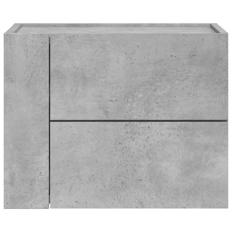 Rainald 45cm W Manufactured Wood Bedside Table, Concrete Grey