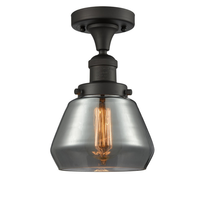 Chill Glass Semi Flush Mount, Oil Rubbed Bronze, Smoked