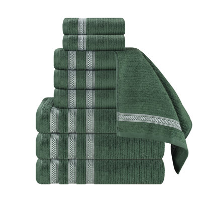 9-Piece Geometric Zero-Twist Cotton Towel Set
