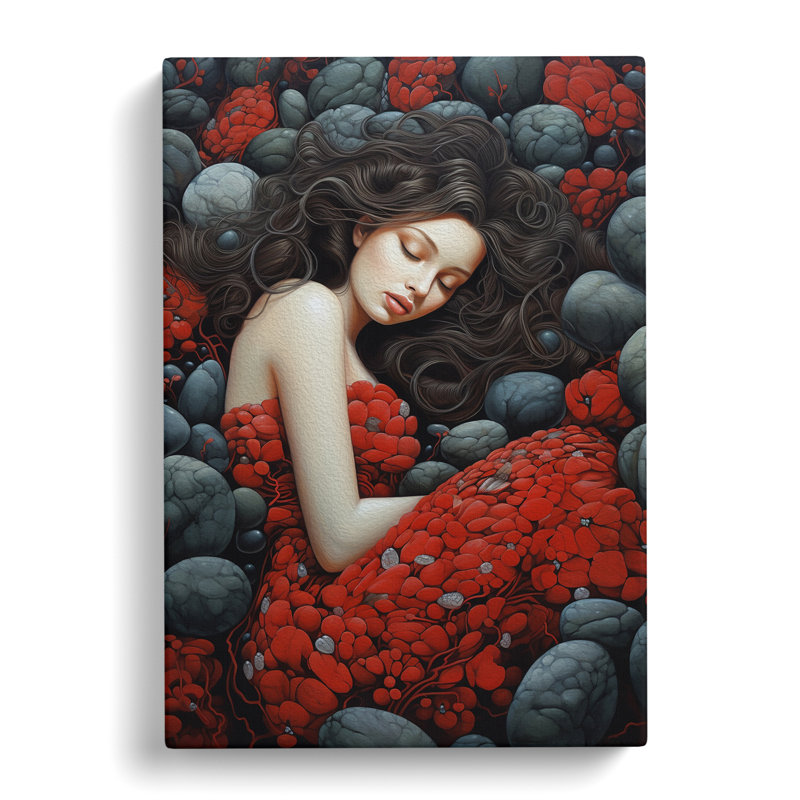 Pebbles Romanticism No.2 - Wrapped Canvas, 50cm H x 35cm W x 3cm D