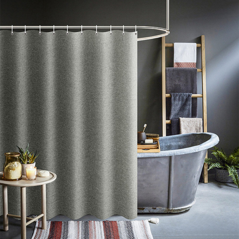Shower Curtain with Hooks Included, Gray