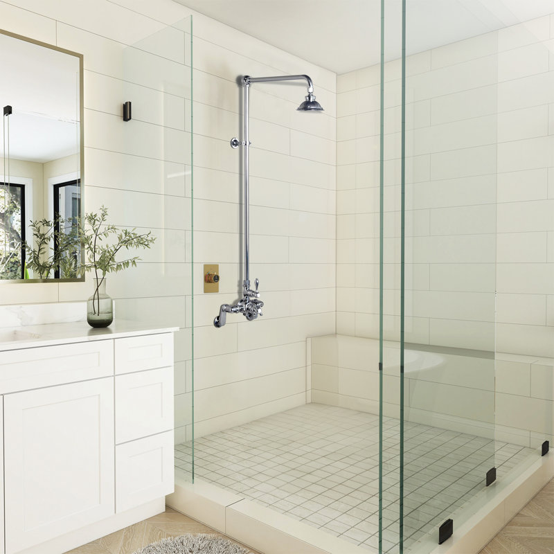 Système de douche thermostatique exposé (P1130) par Strom Living, Chrome