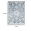 Tapis traditionnel lavable Avans, motifs gris-ivoire, polyester bleu 8 x 10