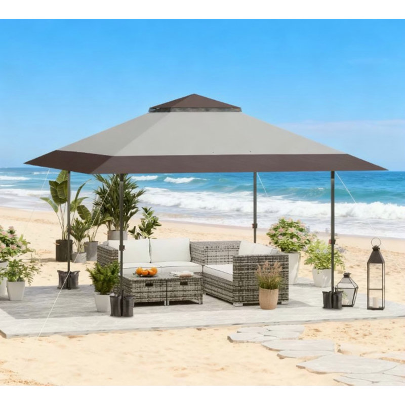 Tente d'auvent réglable en hauteur, tentes pour fêtes, avec sac de transport à roulettes et sacs de sable
