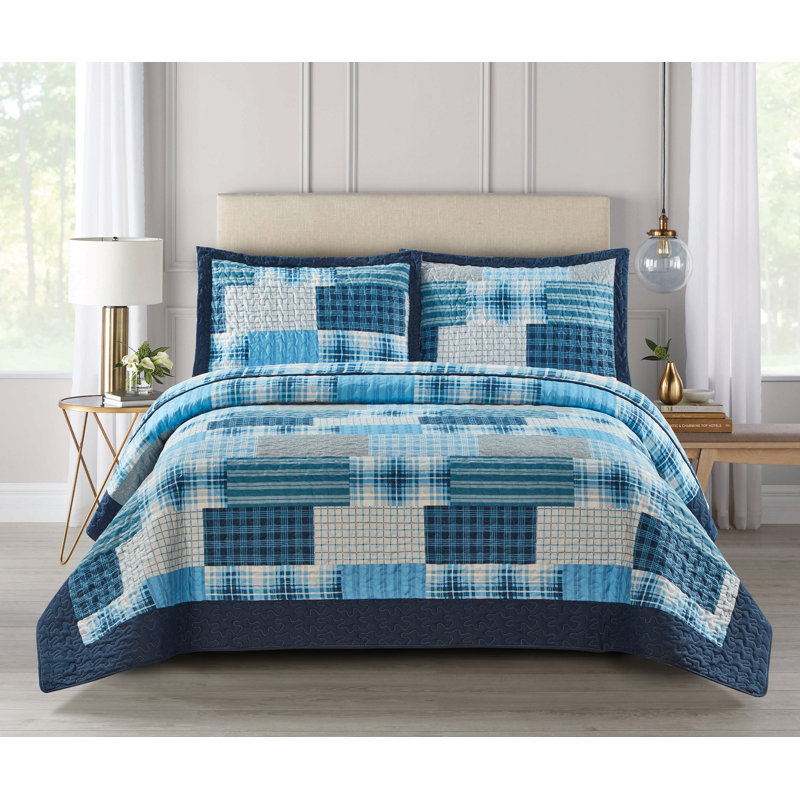 Northington Microfibre Bedspread, Super King Bedspread, Blue