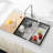 Stainless Steel Kitchen Sink, 33?X22? Single Bowl, Overmount Handmade Sink In Brushed, With Cutting Board, Colander