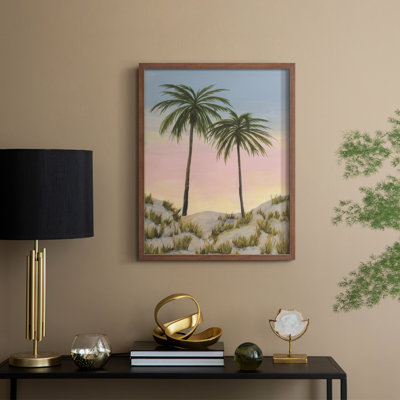 Sunrise Palms I, reproduction encadrée - bois massif