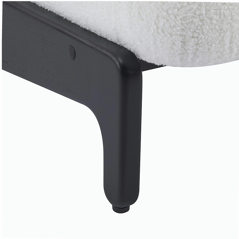 Chaise d'appoint Scott Living Moda blanche avec structure en bois massif noir, ensemble de 2, Blanc