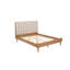 Grand lit en bois avec tête de lit tapissier de style piano, lit en bois avec cadre de lit renforcé, blé