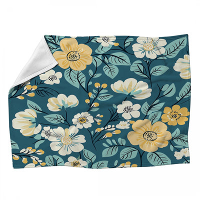 Botanical Fleece Throw Blanket - Graphics Throws for Sofas or Beds