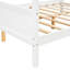 Grand lit à baldaquin blanc avec tête de lit et support à lattes, construction en pin massif, rails personnalisables, L 83,9 po x l 62,9 po, H 74,8 po, blanc, grand lit, structure, quatre colonnes, dimensions
