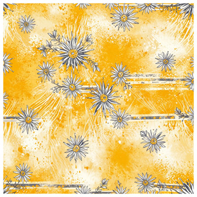 Édredon jaune à motif de marguerites