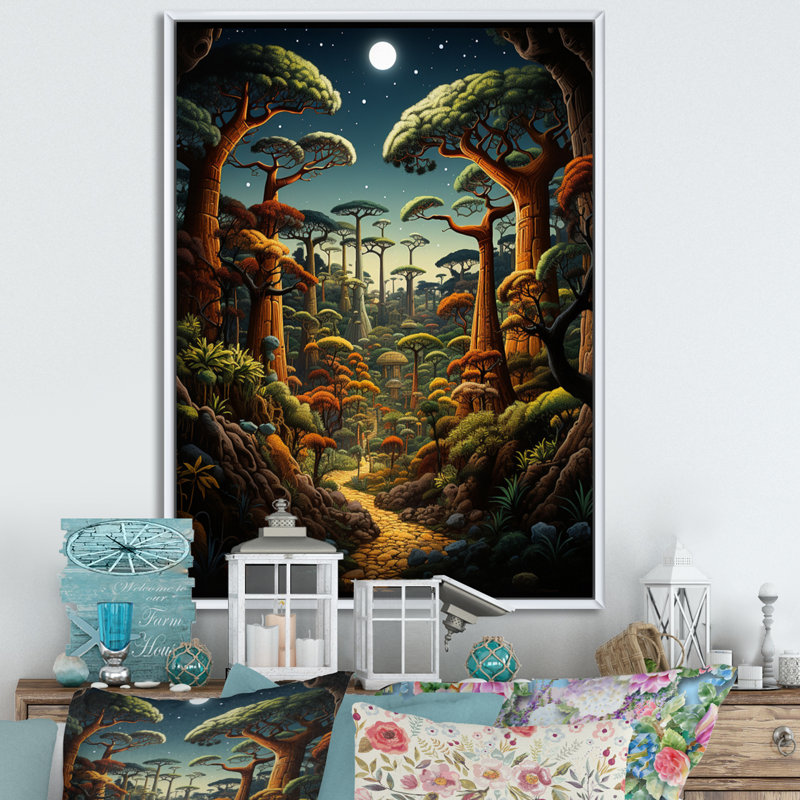 «Ayvani Baobab Tree The Enchanted I» sur toile, H 44 po x l 34 po x P 1,5 po, Toile encadrée flottée blanche