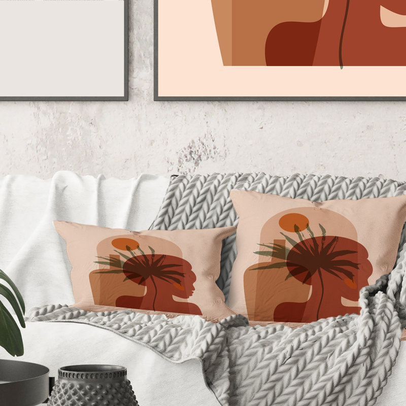 Housse et insert de coussin carré tropical, 18" x 18"