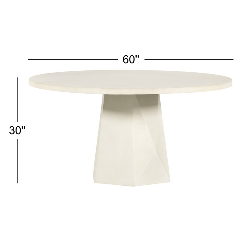 Bowman Outdoor Round Dining Table, White