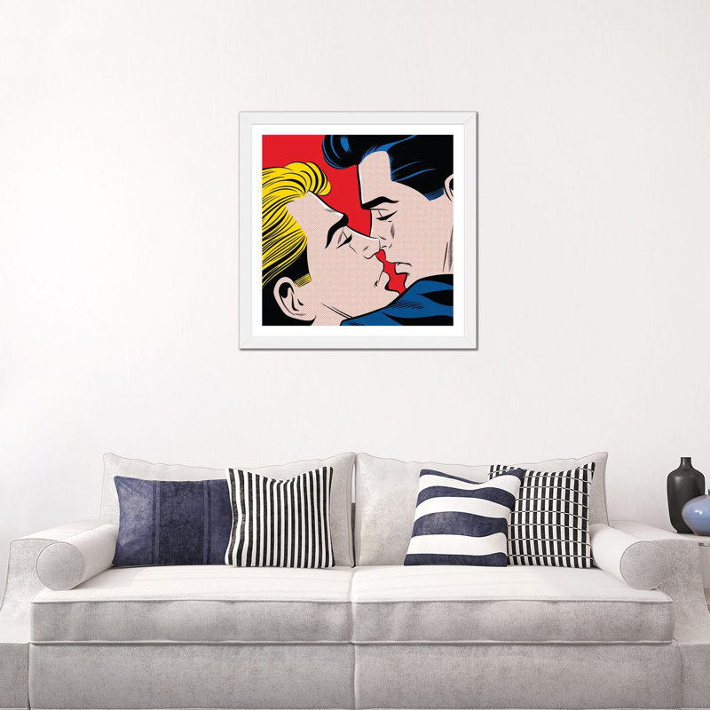 « Kiss » par Joseph McDermott-imprimé, Papier encadré blanc, H 24 po x l 24 po x p 1 po