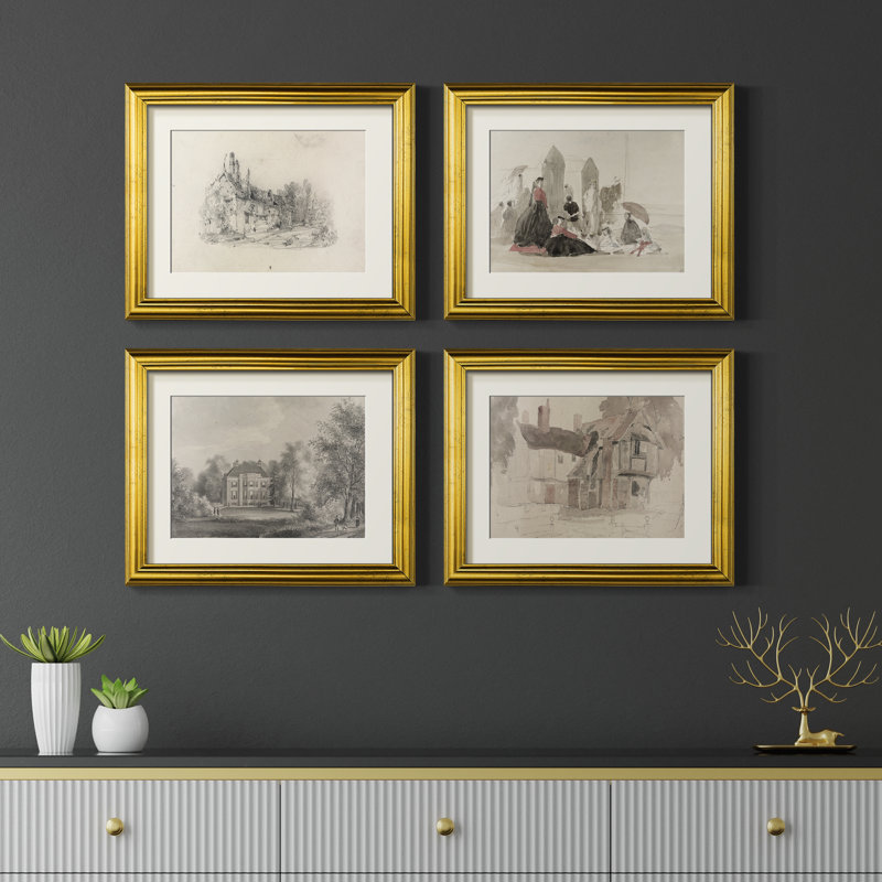 Ensemble de 4 reproductions d'art rétro