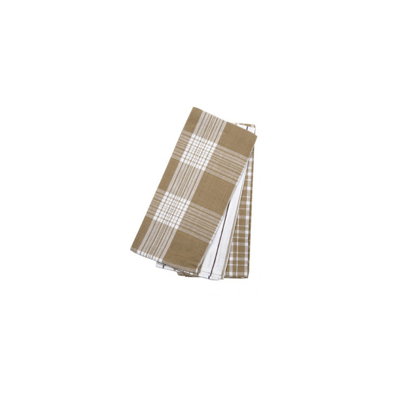 Ensemble de 3 serviettes à thé, Beige